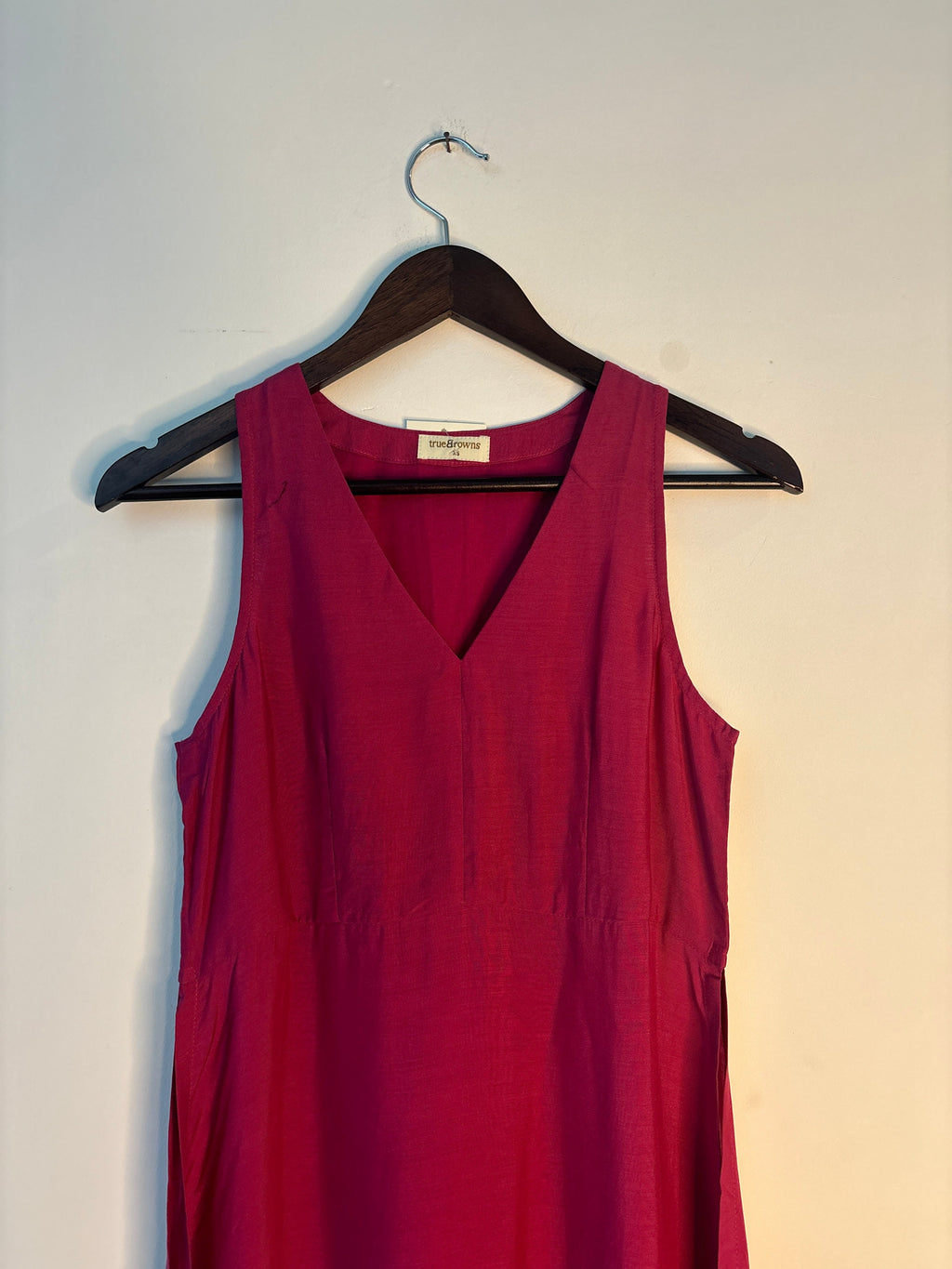 trueBrowns Pink Sleeveless Muslin Kurta - Distacart