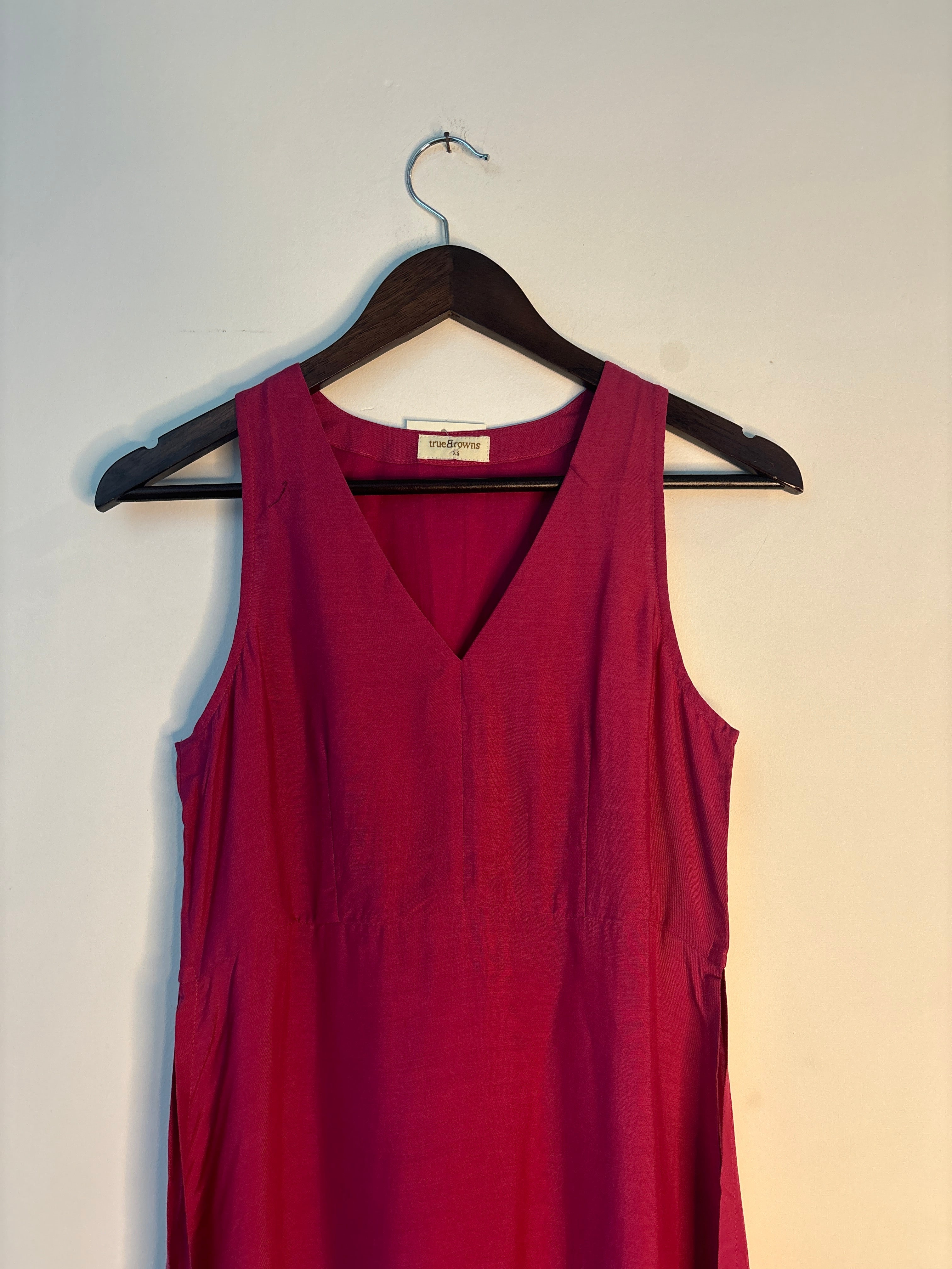 trueBrowns Pink Sleeveless Muslin Kurta - Distacart