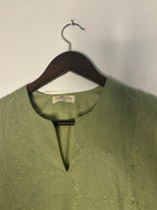 trueBrowns Green Schiffli Top