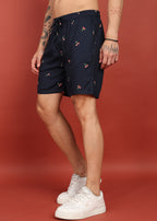 Fabmade Midnight Cherry Printed Shorts