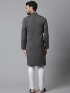 Even Apparels Black Pure Cotton Kurta With Band Collar - Distacart