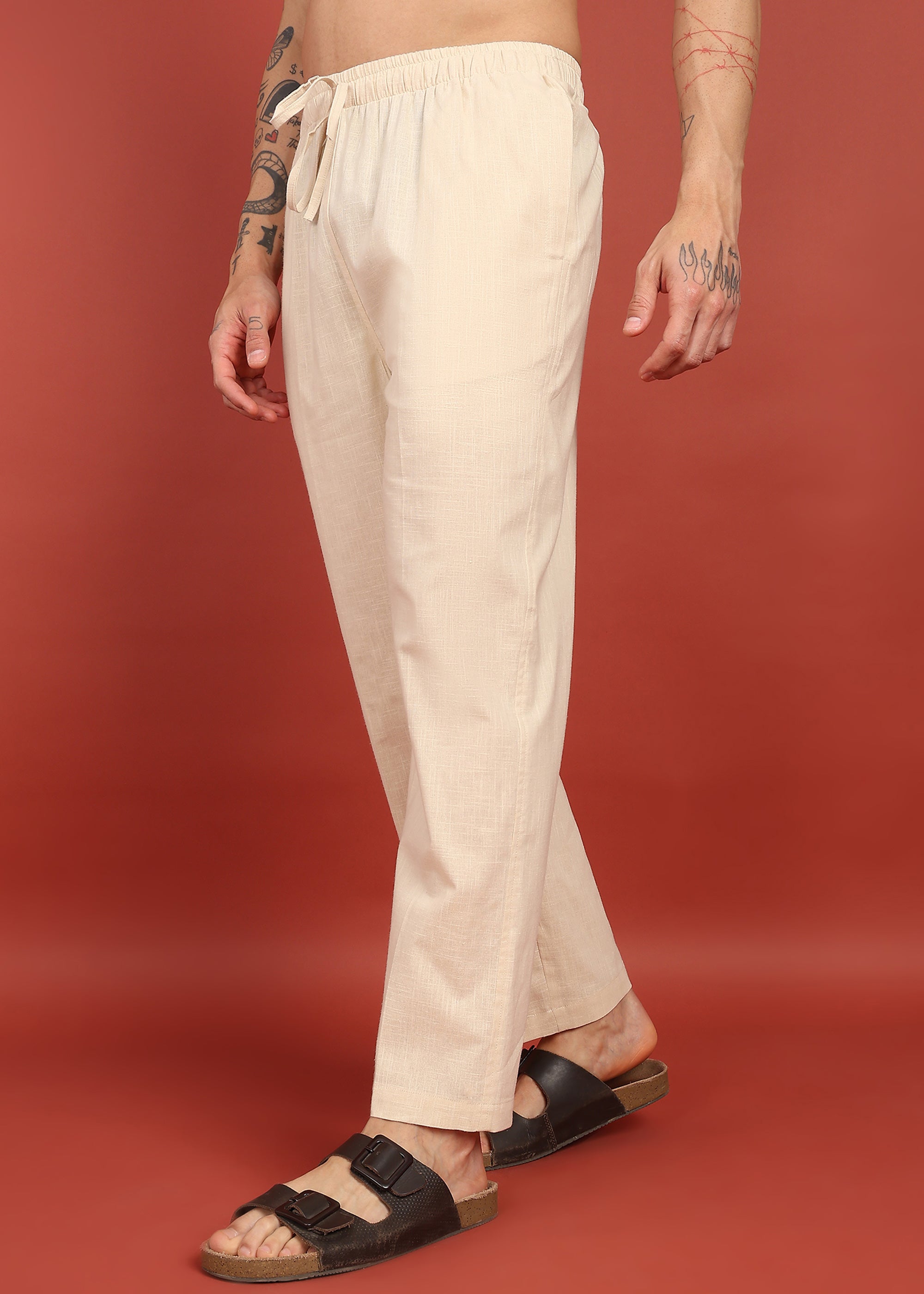 Fabmade Ivory Comfort Linen Pyjama