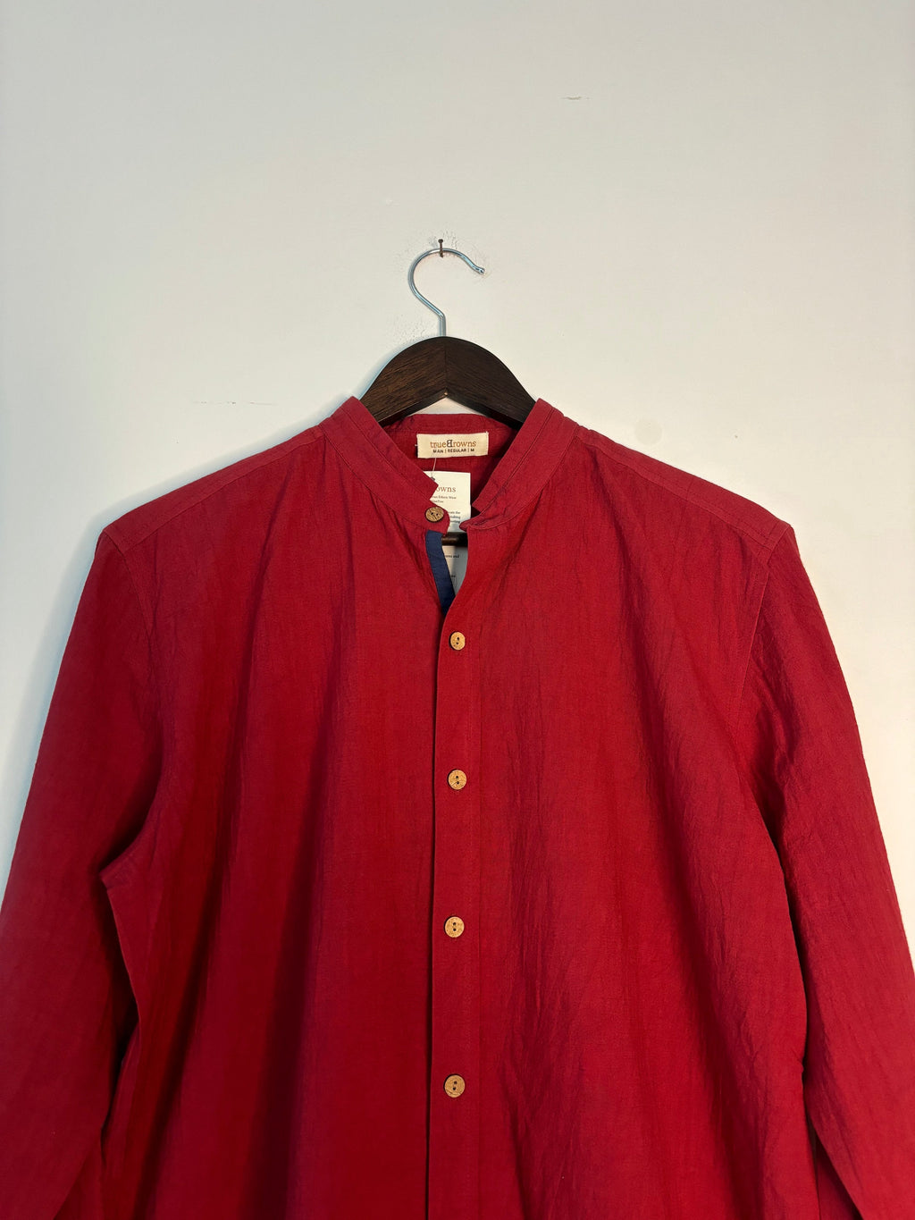 trueBrowns Maroon Slub Men's Shirt