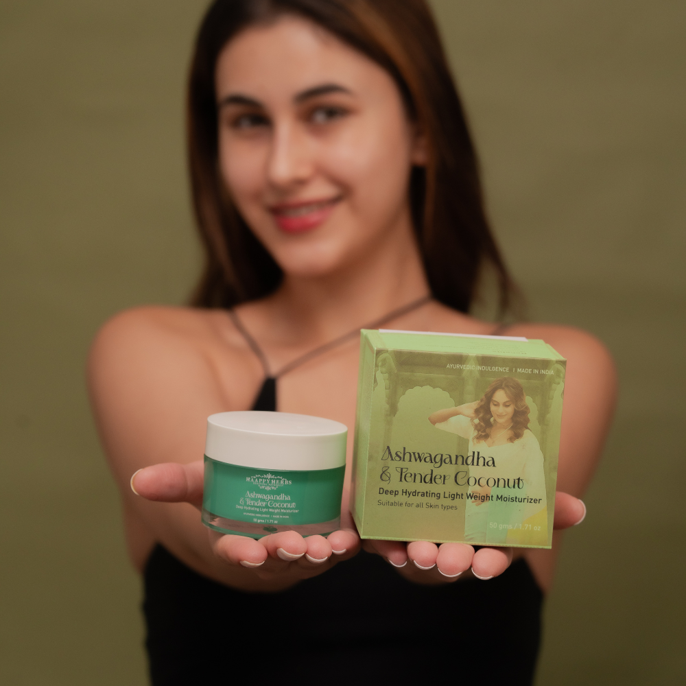 Haappyherbs Ashwagandha & Tender Coconut Deep Hydrating Light Weight Moisturizer - Distacart