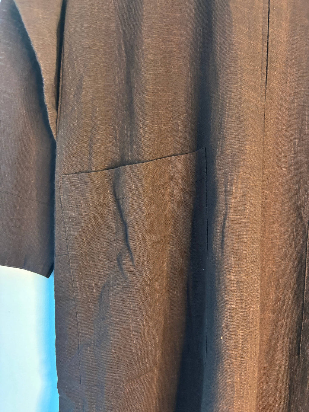 trueBrowns Beige Slub Dress - Distacart