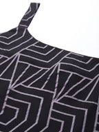 Ahalyaa Square Neck Printed Embellished Crepe Tunic