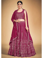 Myra Pink Georgette Real Georgette Lehenga Choli