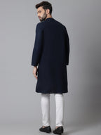Even Apparels Blue Sherwani Kurta With Asymetrical Cut - Distacart