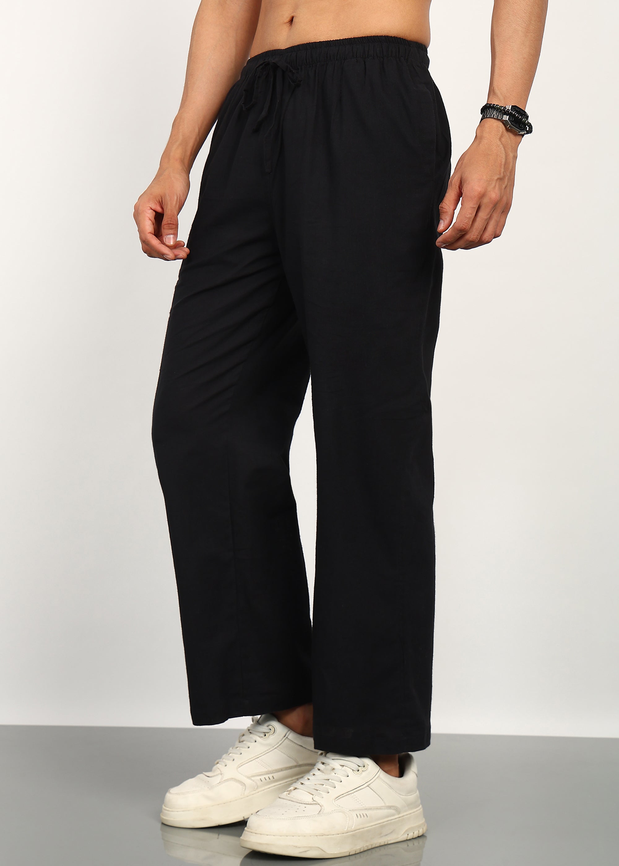 Fabmade Noir Linen Trousers