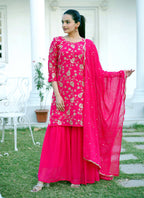 Yash Enterprise Trendy Foux Georgette Embroidery Red Readymade Salwar Suit - Distacart