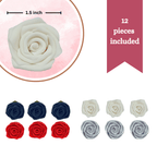 confect edible sugar roses cake toppers for cupcakes doughnut cake decorations pack of 12 j4 roses 01