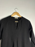 trueBrowns Black Slub Short Top
