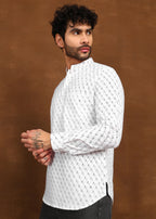 Fabmade Ivory Glyph Kurta Shirt