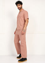 Fabmade Men’S Peach Linen Co-Ord Set