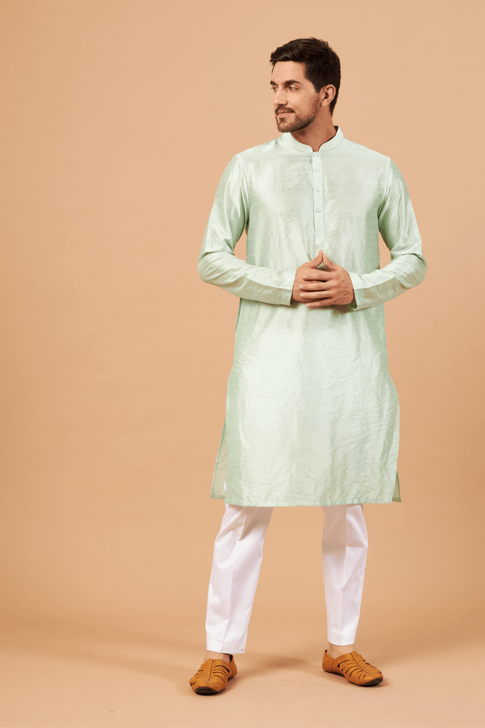 Pastel Green Kurta by Hilo Design