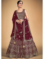 Myra Maroon Georgette Real Georgette Lehenga Choli