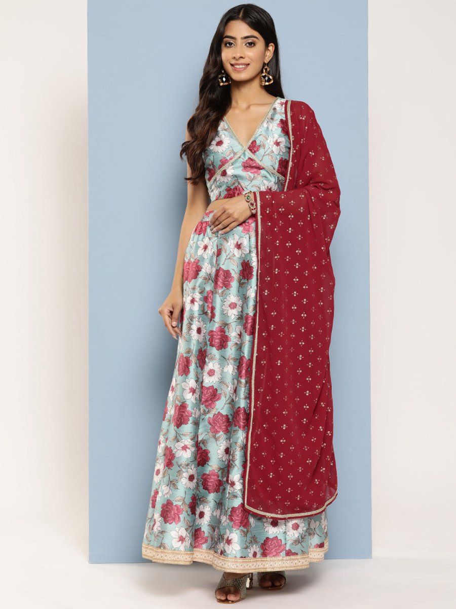 Ahalyaa Printed Ready to Wear Lehenga & Blouse With Dupatta