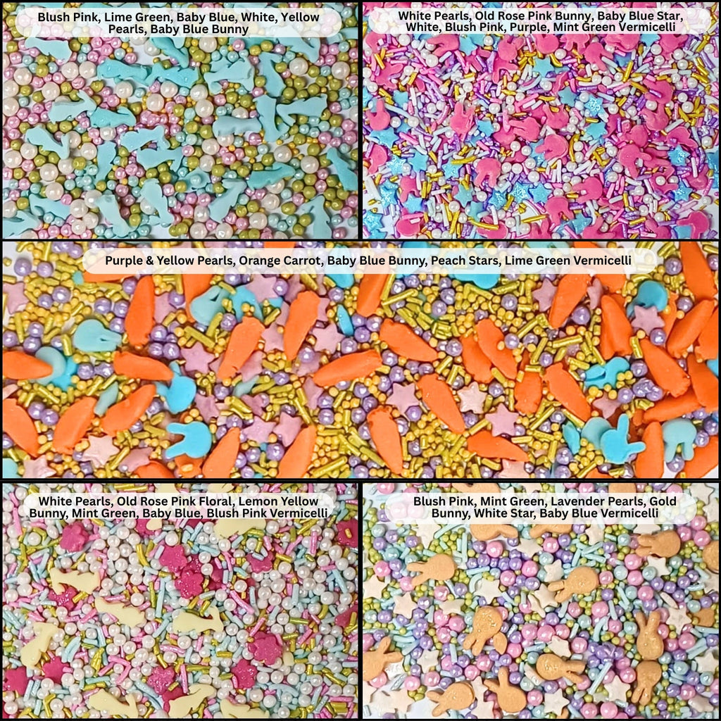 confect easter sprinkles edible edible sprinkles mix for baking cake pack of 5 100gms