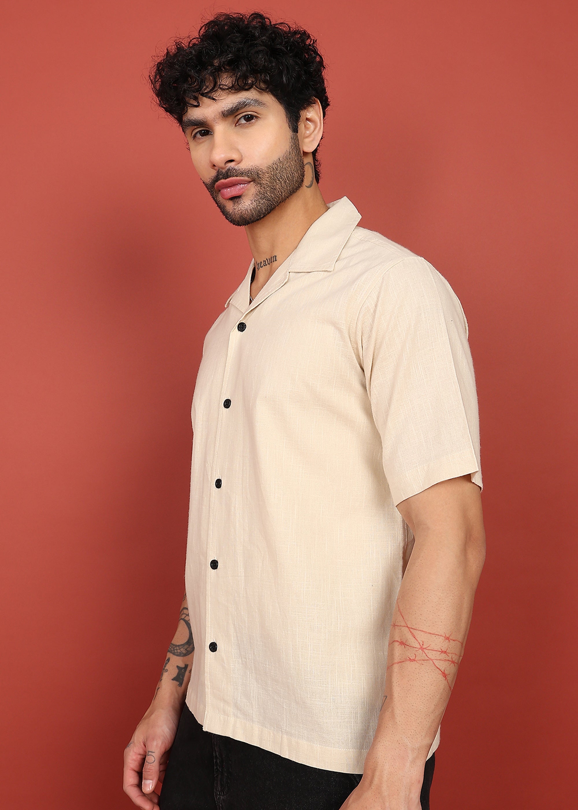 Fabmade Ivory Bloom Back-Print Shirt