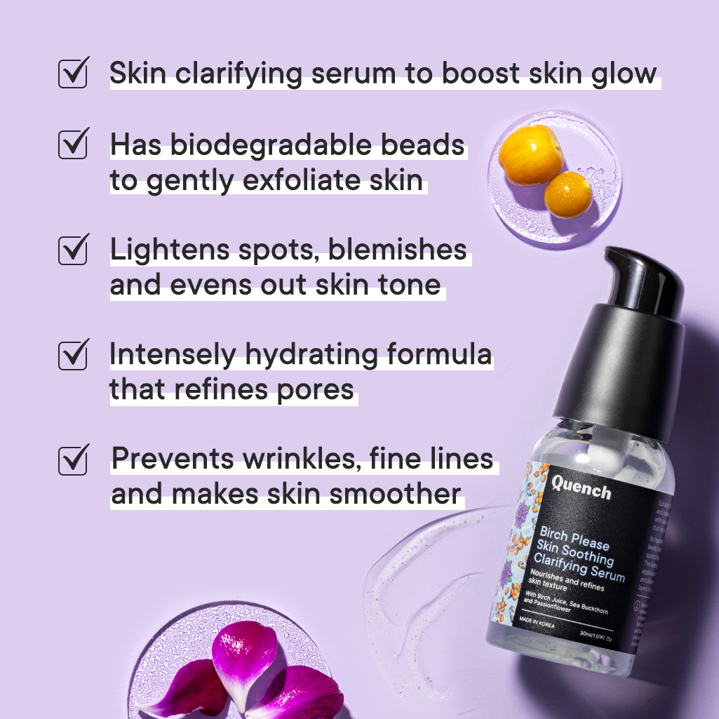 Quench Botanics Birch Please Skin Soothing Clarifying Serum, Smooth & Hydrated Skin - Korean Skincare