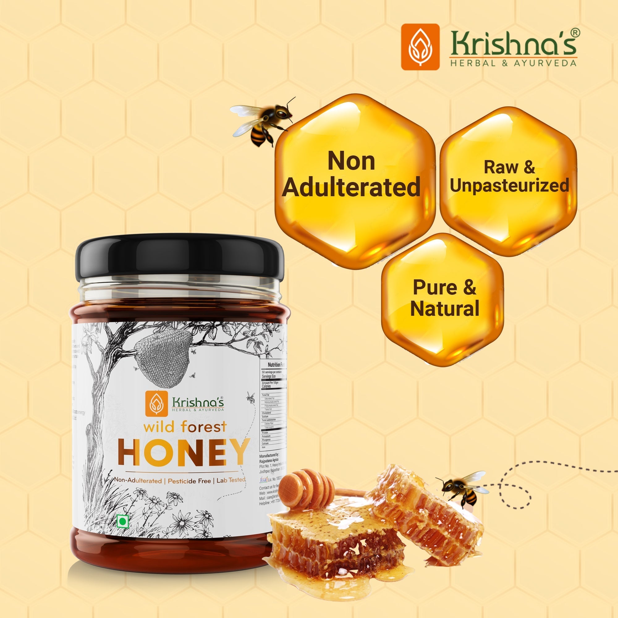 Krishna'S Herbal & Ayurveda Pure Wild Forest Honey - Distacart