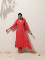 trueBrowns Coral Viscose Solid Kurta Pant Set - Distacart