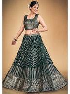 Myra Green Georgette Real Georgette Lehenga Choli
