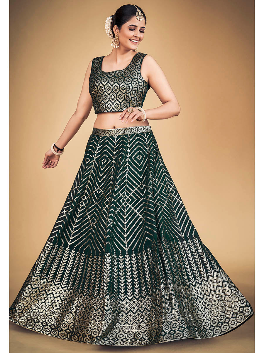 Myra Green Georgette Real Georgette Lehenga Choli