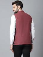 Even Apparels Men's Brown Pure Wool Nehru Jacket