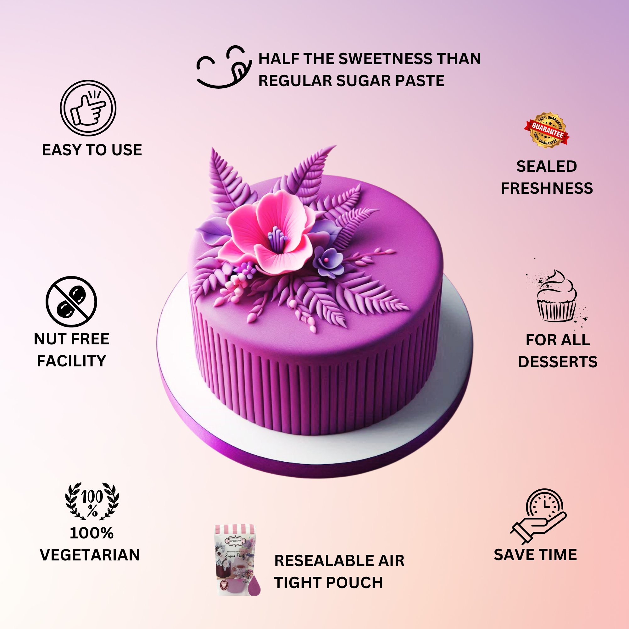 fuchsia pink fondant edible sugarpaste 1kg