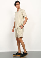 Fabmade Ivory Stripe Ease Co-Ord Set
