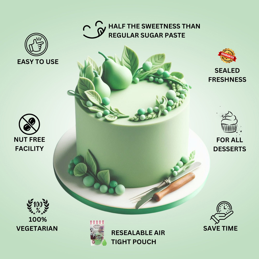 pea green fondant edible sugarpaste 1kg