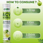 BOOSTIQ Apple Cider Vinegar With Moringa Effervescent Tablets - Green Apple Flavour