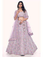 Myra Lilac Soft Net Embroidered Designer Lehenga Choli