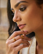 trueBrowns Gold-Polished Bel Rings
