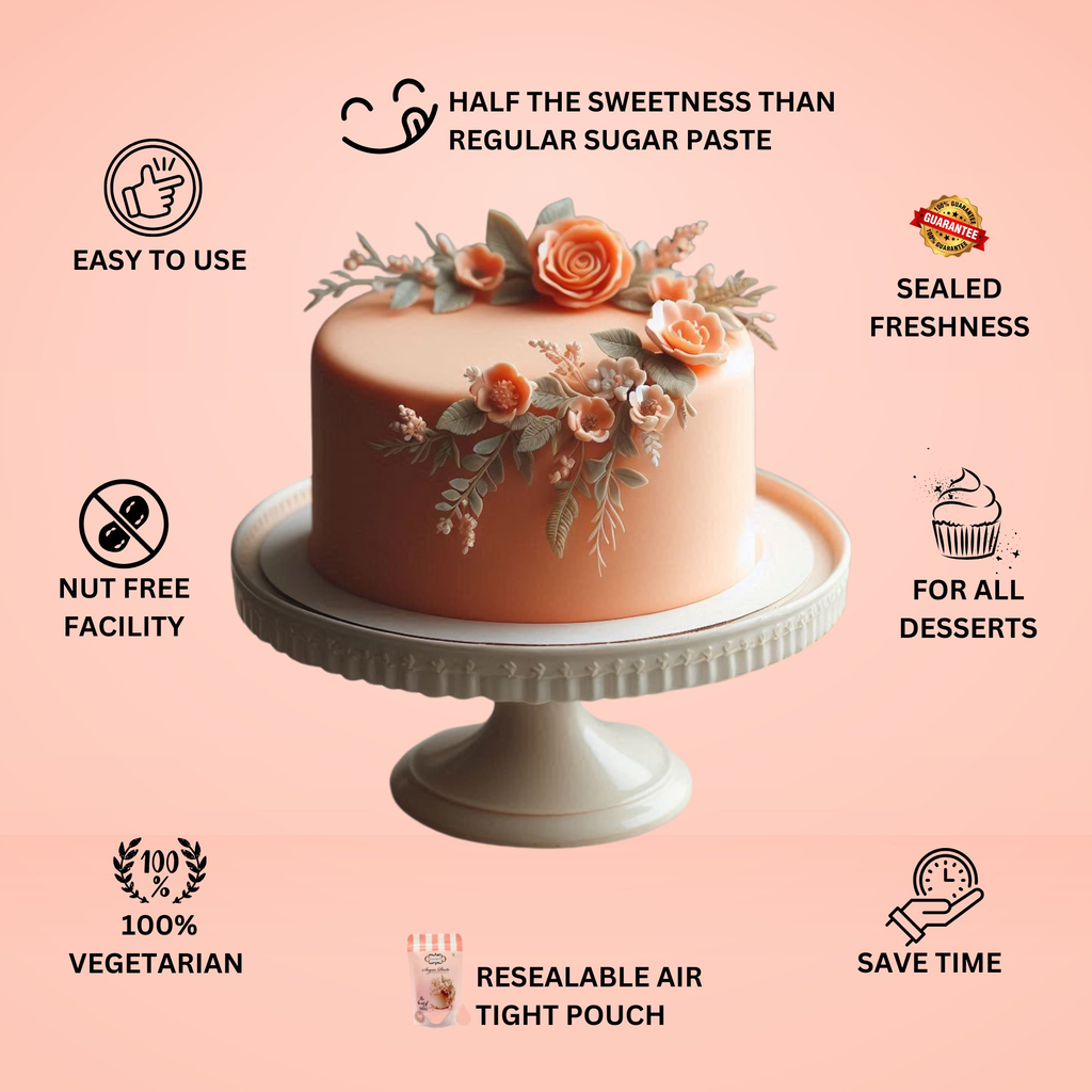 peach sugarpaste 250 gms