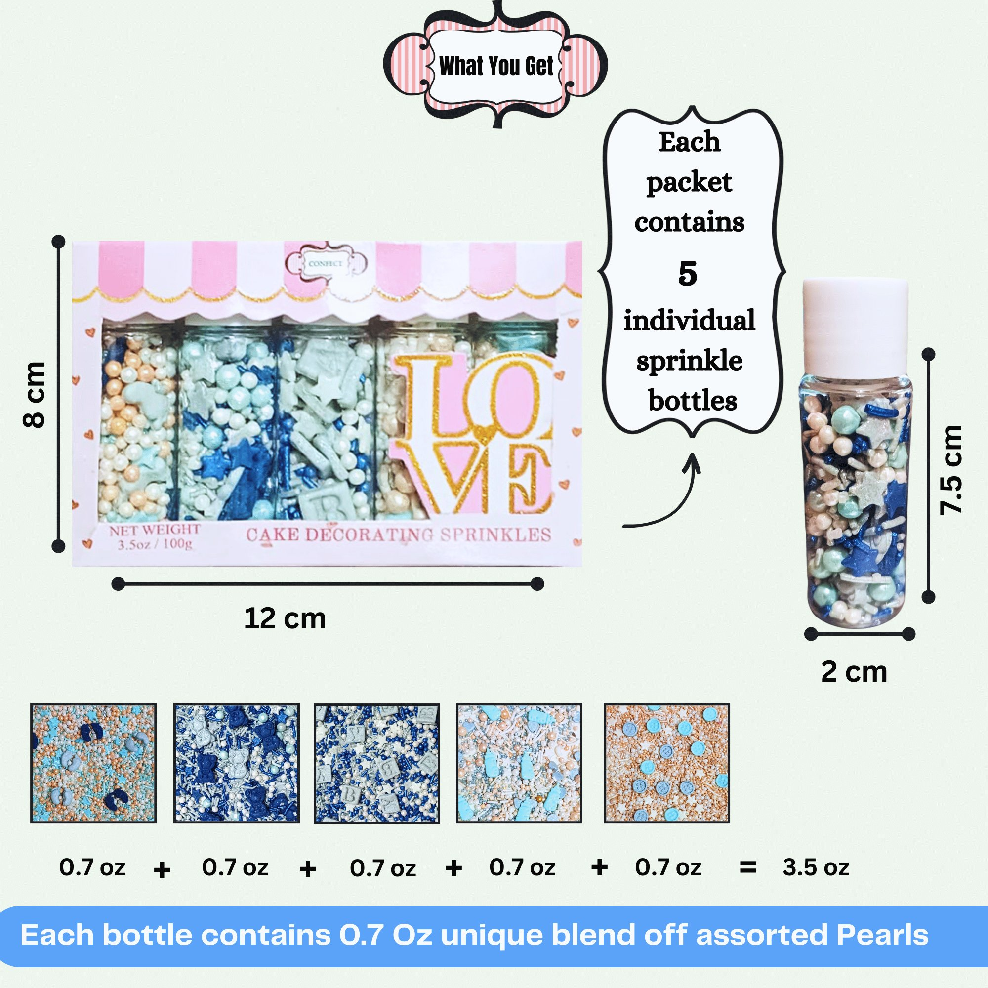 confect boys baby shower sprinkles gender reveal sprinkles birthday sprinkles pack of 5 baby shower 29