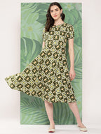 InWeave Women's Dark Green Square Dress - Distacart