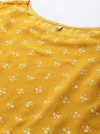 Ahalyaa Boat Neck Printed Embellished Tunic