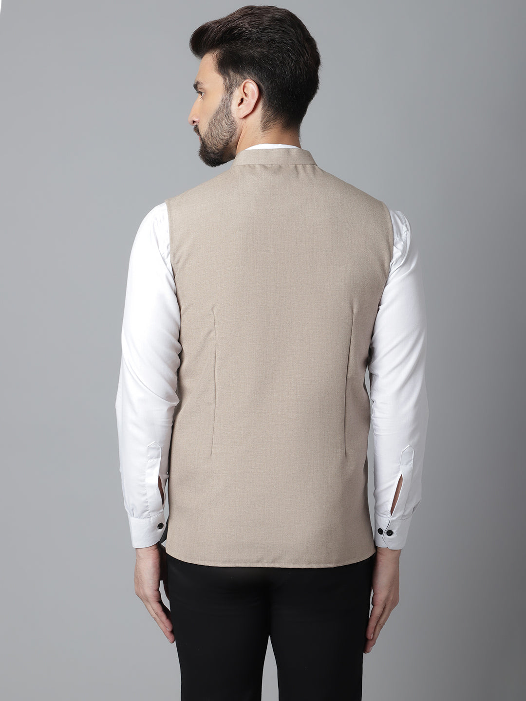 Even Apparels Men's Brown Nehru Jacket With Welt Pockets