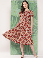 InWeave Women's Maroon Square Dress - Distacart