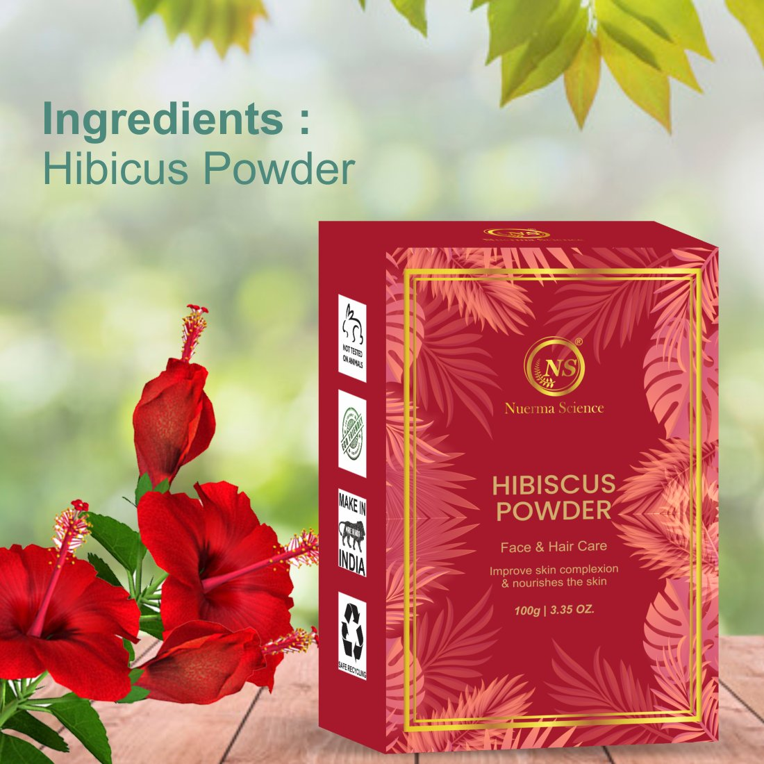 Nuerma Science Hibiscus Bio Organic Powder For Hair & Skin