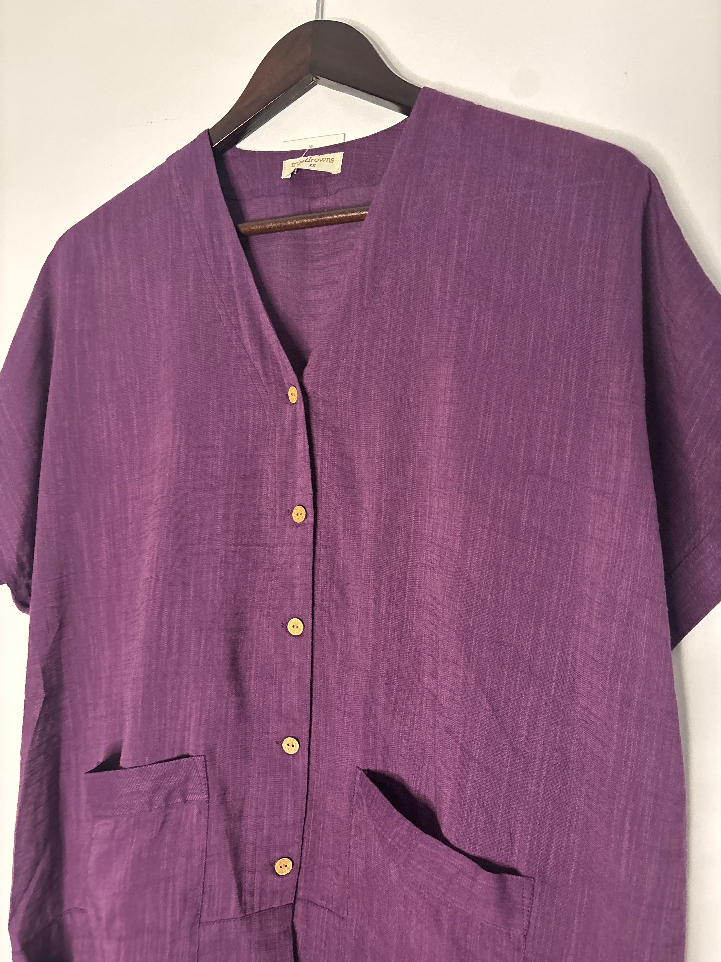 trueBrowns Purple Slub Top