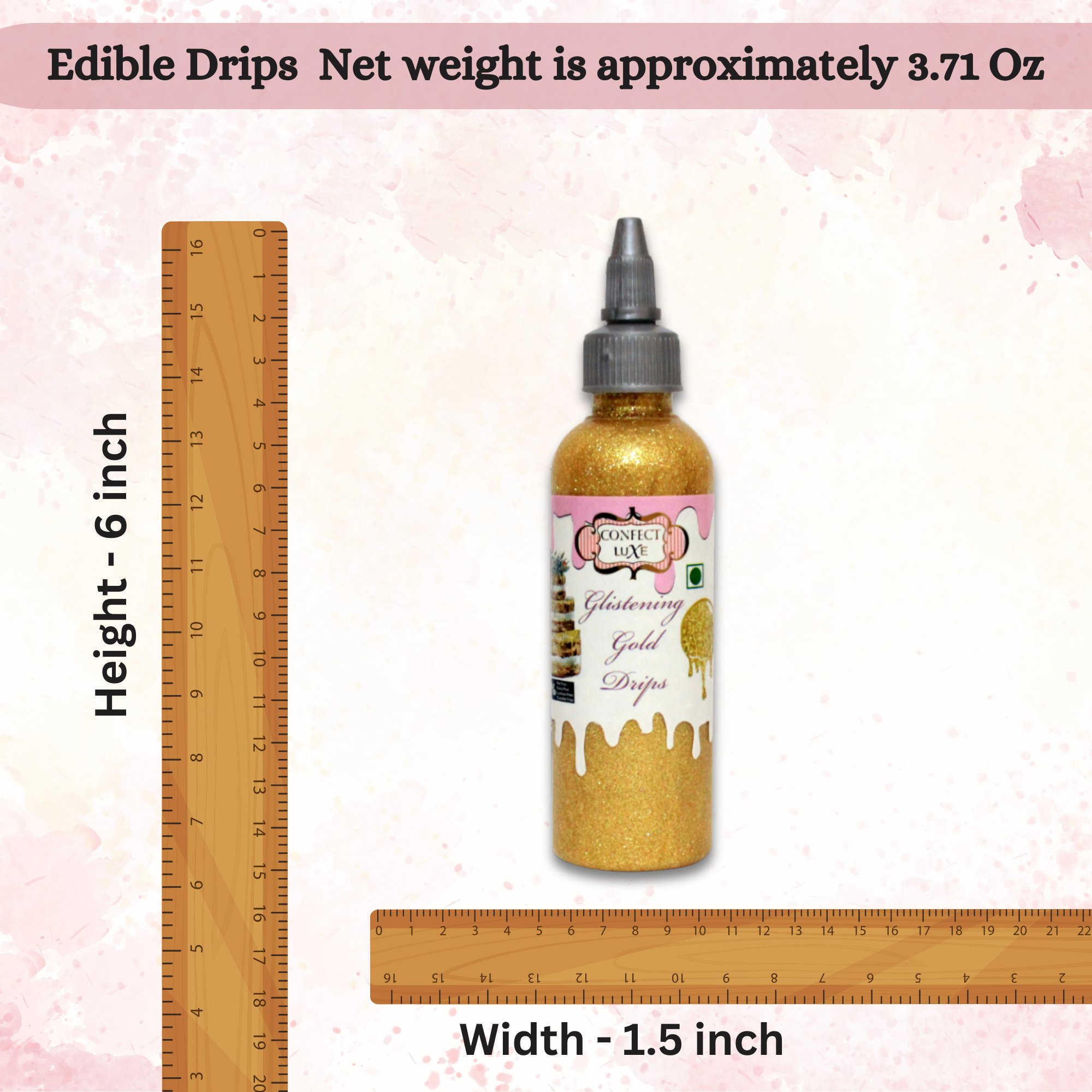 confect glistening gold drips br b 110 gms b