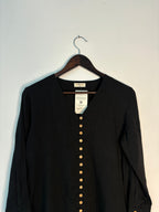 trueBrowns Black Slub Short Top