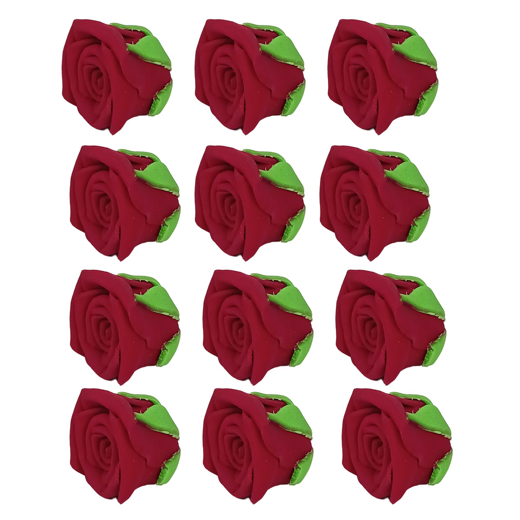 confect sugar roses topper sugar roses for cake decorations edible rich deep burgandy rose pack of 12