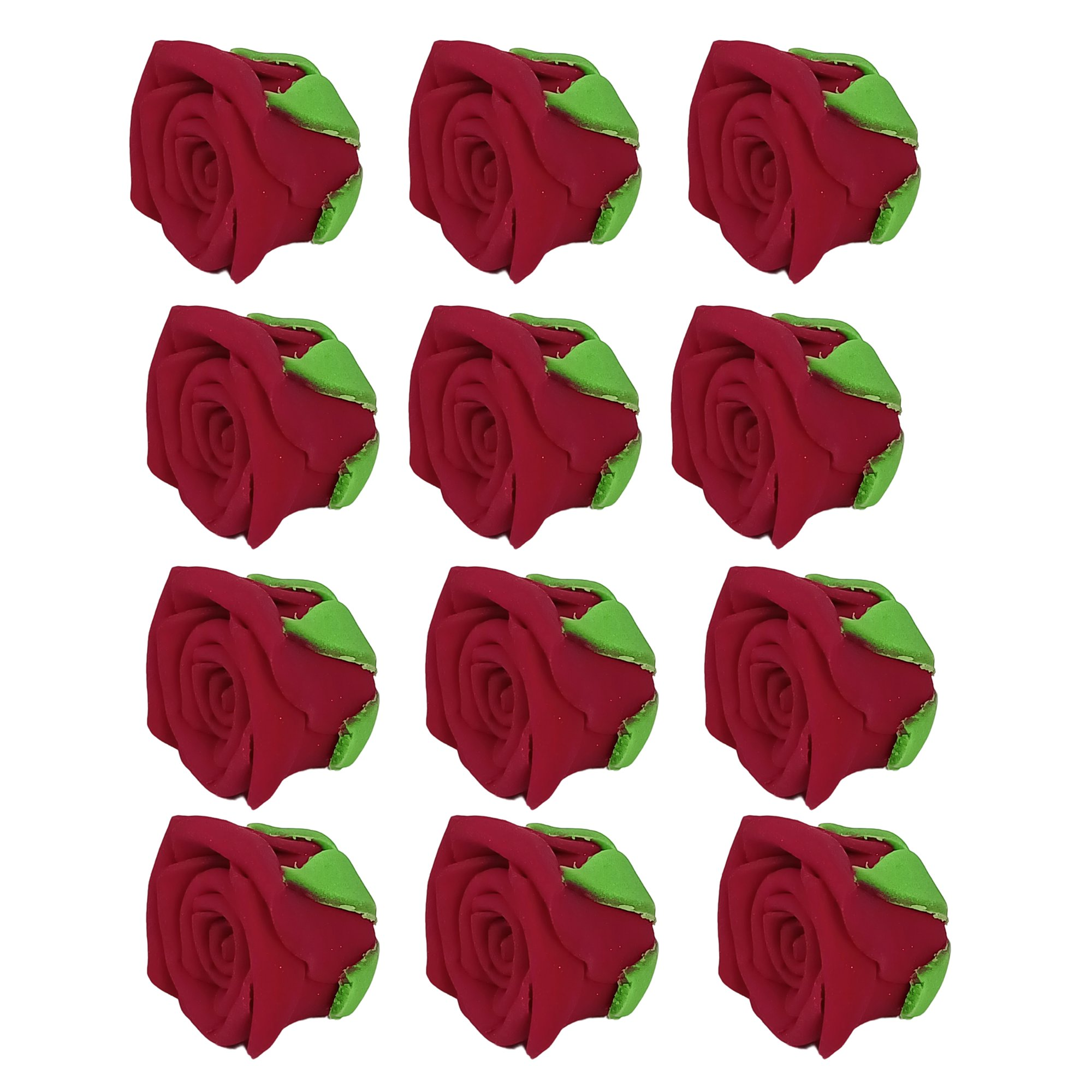 confect sugar roses topper sugar roses for cake decorations edible rich deep burgandy rose pack of 12