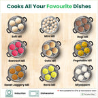 The Indus Valley Premium Stainless Steel idlipot regular with mini idli plates-(3+1) Idli/ Momo Maker/  Veg Steaming Set, Tri-ply Induction Bottom, 4 Plates
