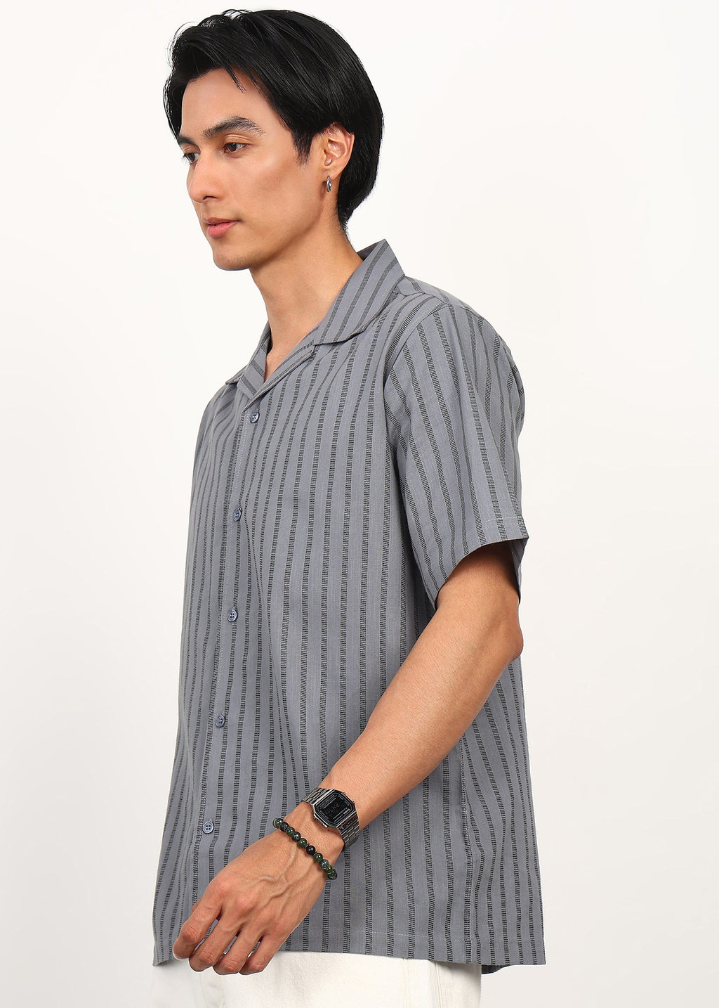 Fabmade Graphite Stripe Short-Sleeve Shirt