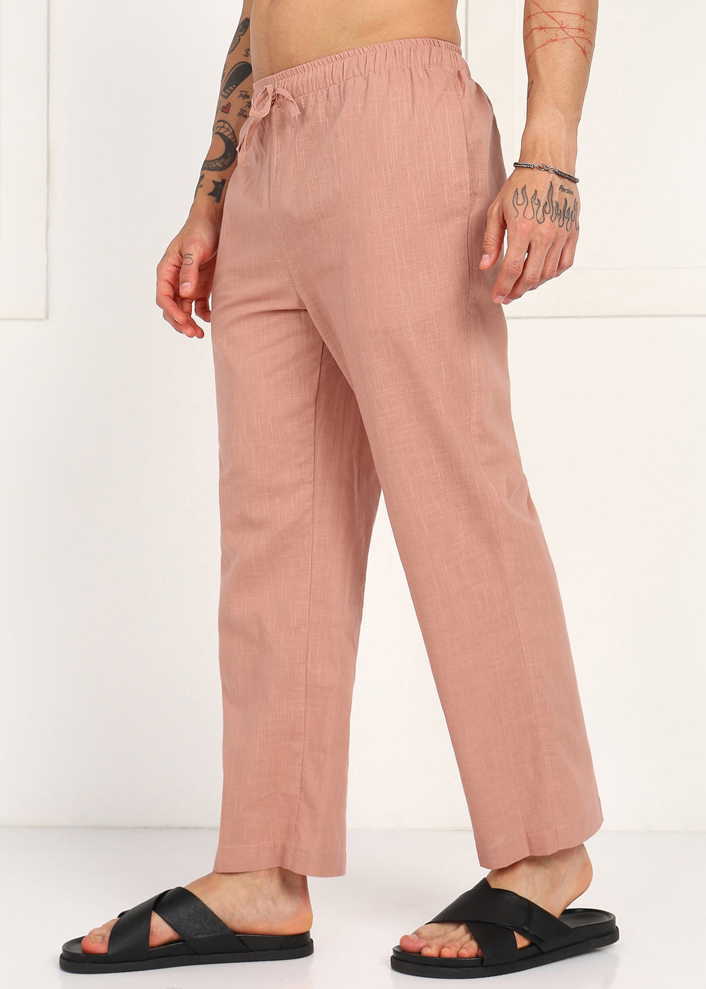 Fabmade Men’S Peach Linen Pyjama